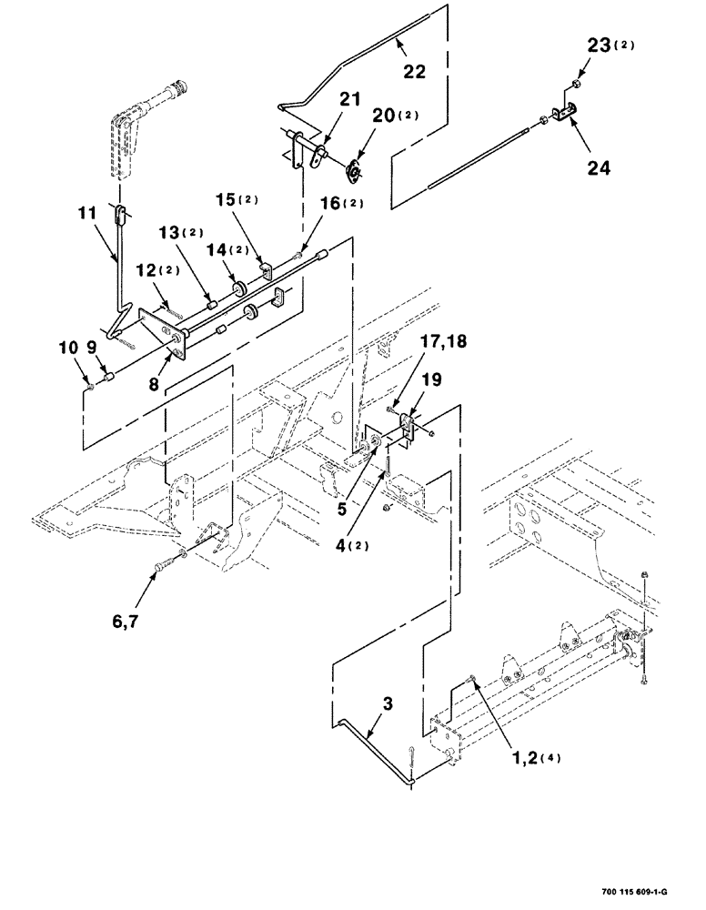 Схема запчастей Case IH 8840 - (05-014) - BRAKE CABLE ASSEMBLY (33) - BRAKES & CONTROLS