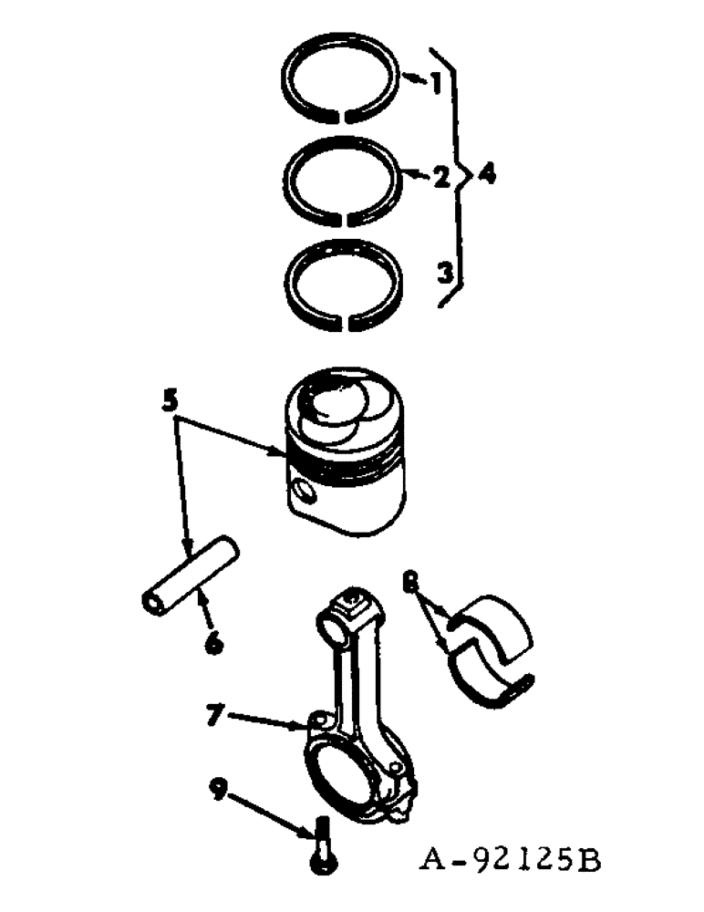 Схема запчастей Case IH V-304 - (A-05) - CONNECTING RODS AND PISTONS 