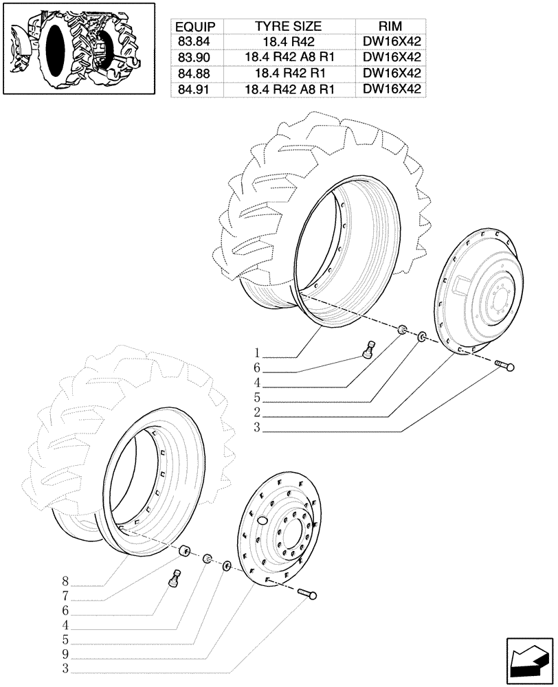 Схема запчастей Case IH MXM140 - (83.00[11]) - DRIVE WHEELS (11) - WHEELS/TRACKS