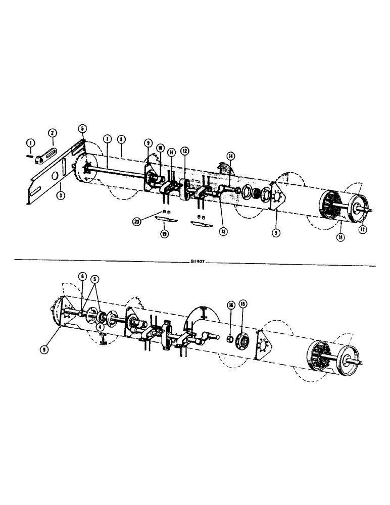 Схема запчастей Case IH 1060 - (068) - RETRACTABLE FINGER TYPE HEADER AUGER (58) - ATTACHMENTS/HEADERS