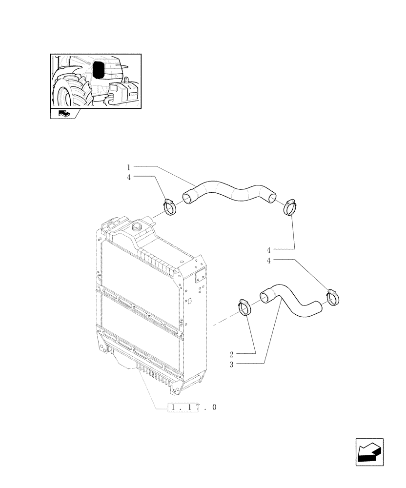 Схема запчастей Case IH PUMA 140 - (1.17.2[02]) - COOLING - RADIATOR HOSES (02) - ENGINE EQUIPMENT
