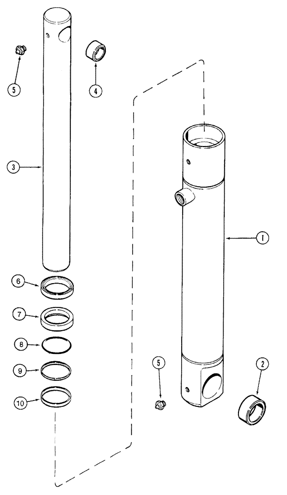 Схема запчастей Case IH 7210 - (8-034) - HITCH CYLINDER ASSEMBLY, 1-1/2 INCH BORE, 7210 TRACTOR (08) - HYDRAULICS