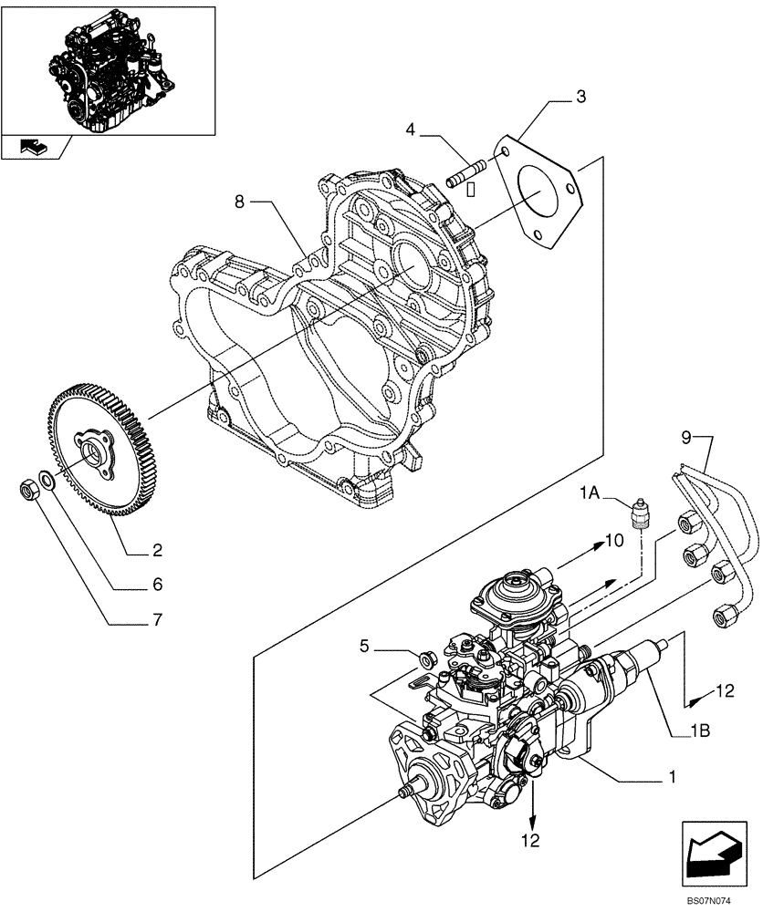 Схема запчастей Case IH 435 - (03-03) - INJECTION PUMP (87380450) (03) - FUEL SYSTEM