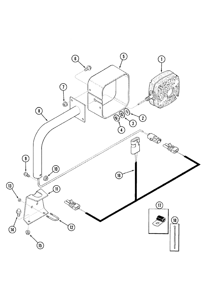 Схема запчастей Case IH 1010 - (04-01) - WIRING HARNESS AND LAMP MOUNTING BSN JJC0304999 (04) - ELECTRICAL SYSTEMS