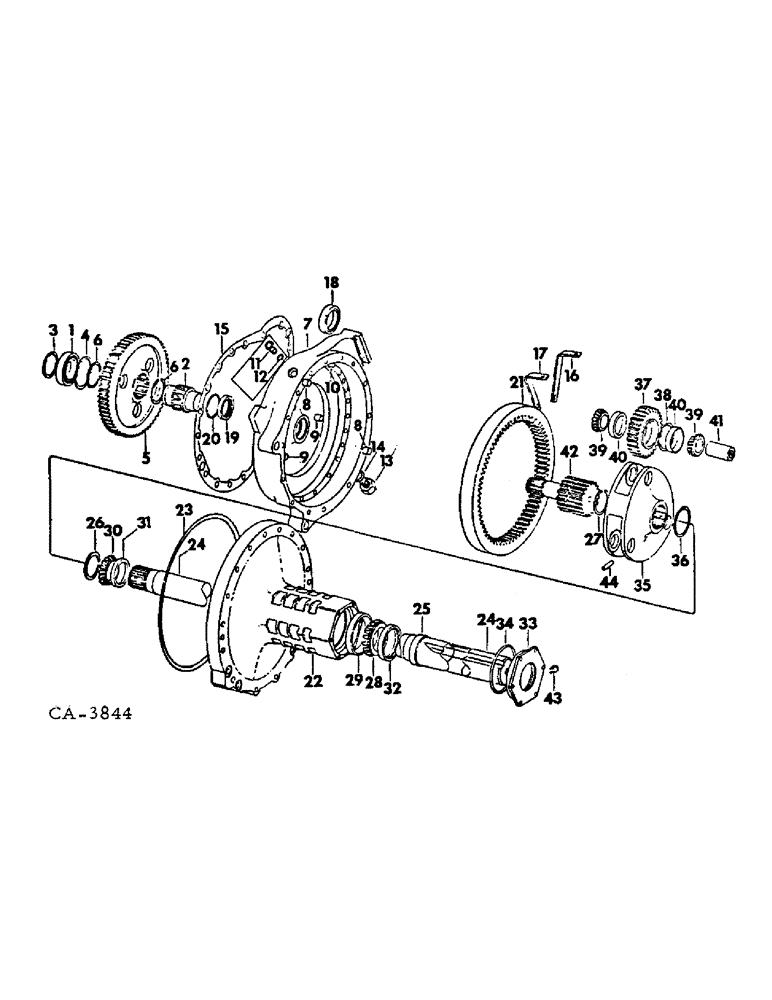 Схема запчастей Case IH 1568 - (07-14) - DRIVE TRAIN, REAR DRIVE AXLE (04) - Drive Train