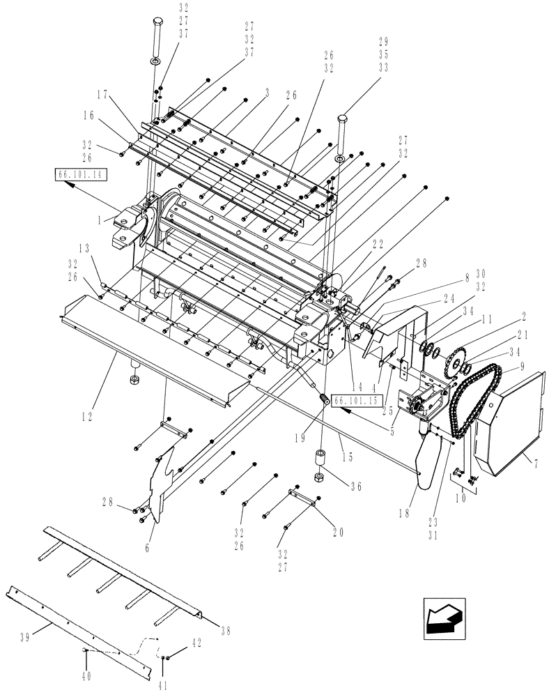 Схема запчастей Case IH 7130 - (60.110.30) - ROCK TRAP (60) - PRODUCT FEEDING