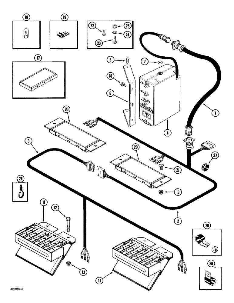 Схема запчастей Case IH 1670 - (4-44) - GRAIN SCAN MONITOR (06) - ELECTRICAL