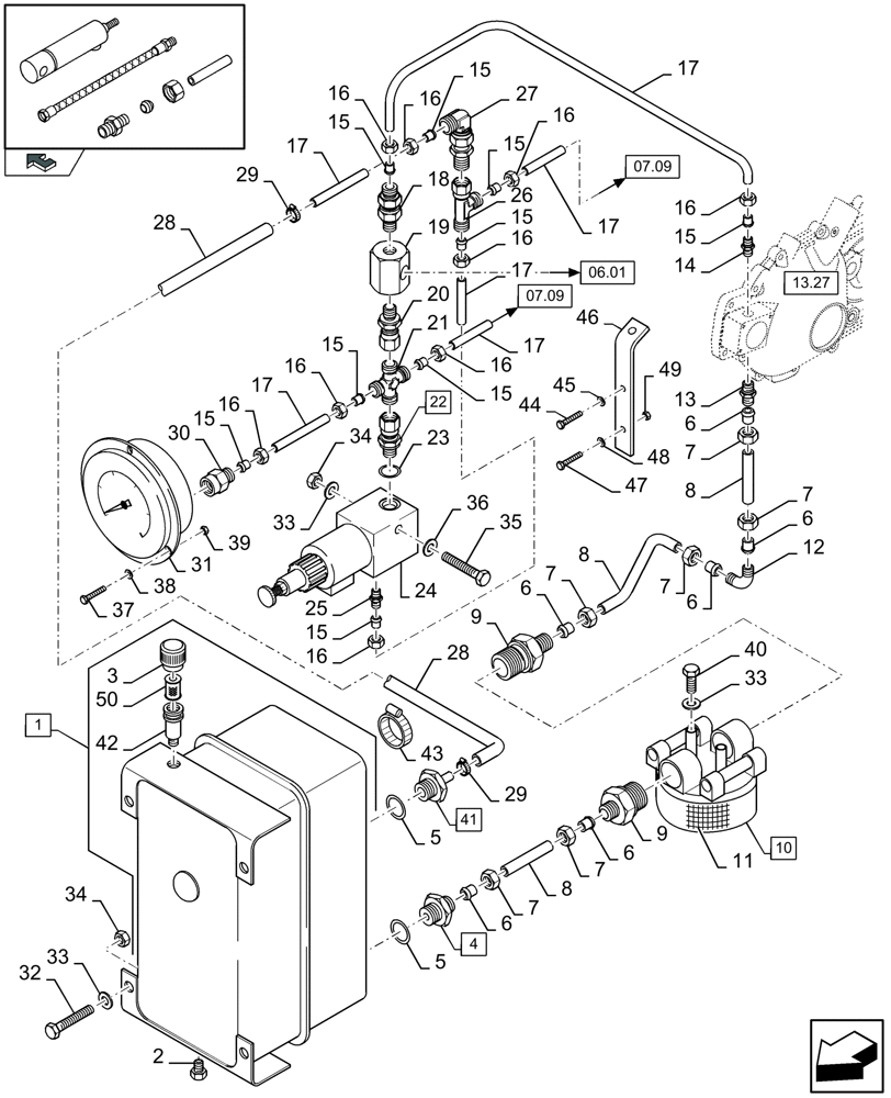 Схема запчастей Case IH LBX332P - (07.08[01]) - DENSITY PRESSER SYSTEM, FRONT - C479 (07) - HYDRAULIC SYSTEM