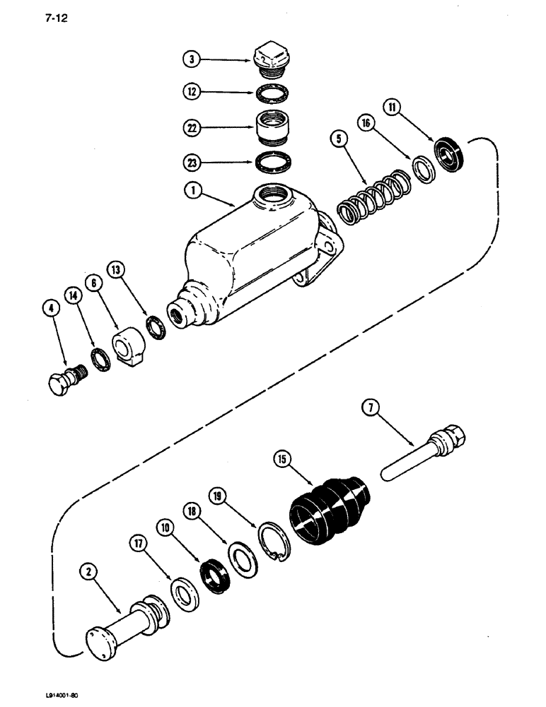 Схема запчастей Case IH 9270 - (7-012) - MASTER CYLINDER ASSEMBLY SINGLE STAGE (07) - BRAKES