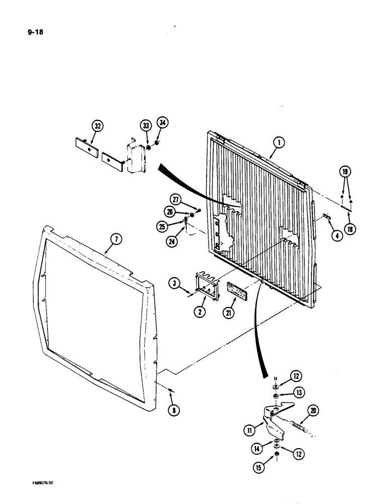 Схема запчастей Case IH 9170 - (9-018) - GRILLE (09) - CHASSIS/ATTACHMENTS