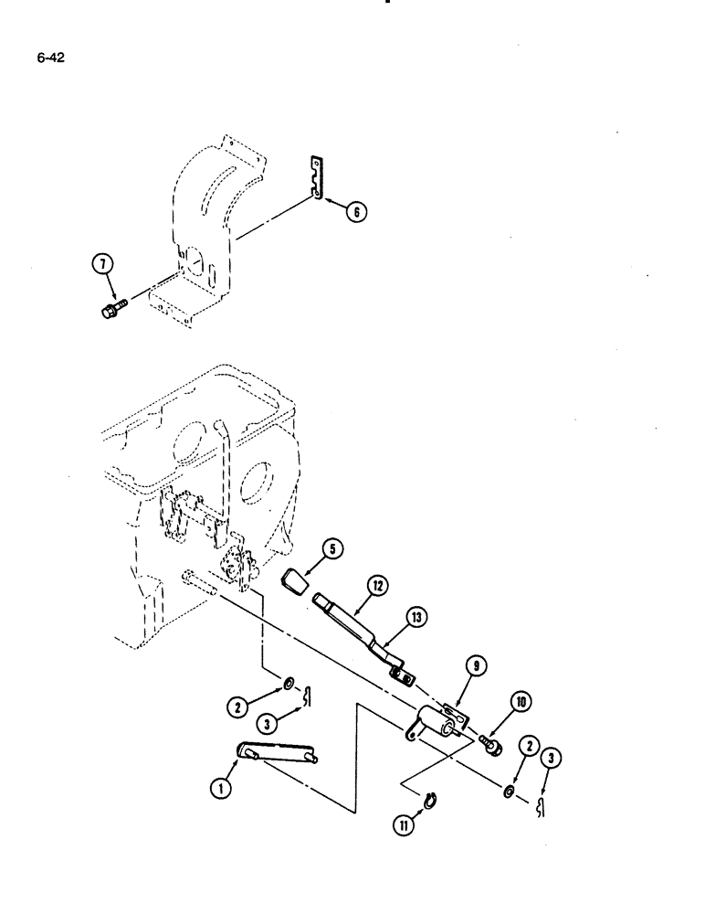 Схема запчастей Case IH 275 - (6-42) - MID PTO CONTROLS (06) - POWER TRAIN