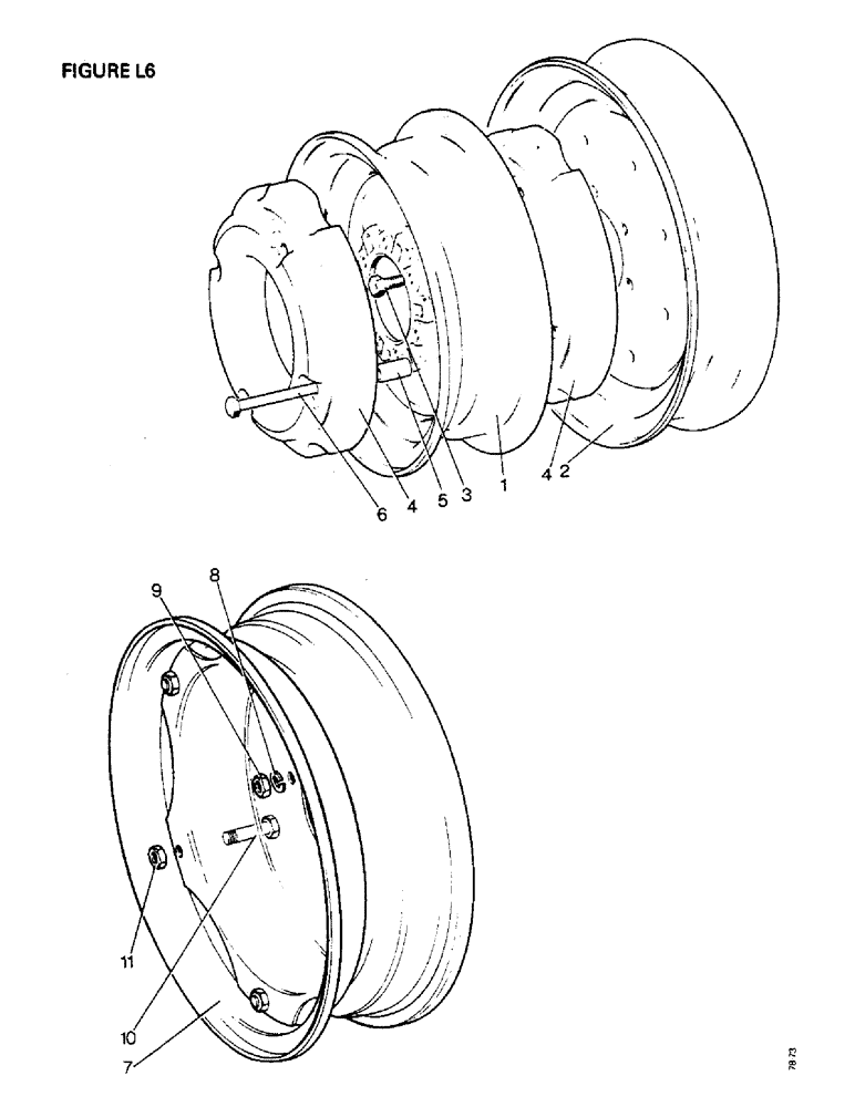 Схема запчастей Case IH 1412 - (L06-1) - CHASSIS, BONNET, FENDERS, SAFETY FRAME AND CAB, FRONT WHEELS AND BALLAST WEIGHTS (12) - CHASSIS