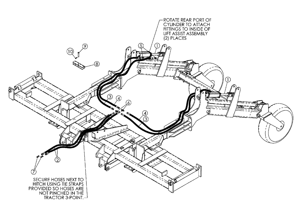 Схема запчастей Case IH 2500 ECOLO-TIL - (35.100.04) - LIFT-ASSIST WHEEL HYDRAULICS (35) - HYDRAULIC SYSTEMS