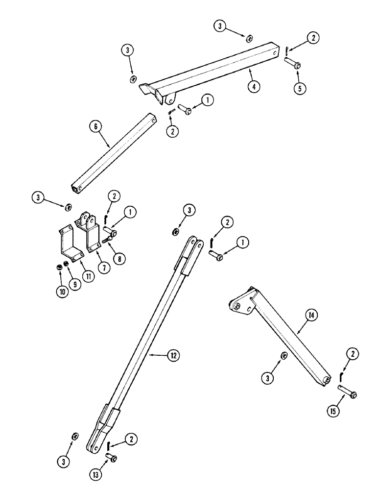 Схема запчастей Case IH DOT B - (042) - FOLDING LINKAGE, 25, 28 AND 31 FOOT (7.6, 8.5 AND 9.5 M) 