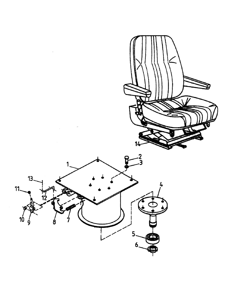 Схема запчастей Case IH 7000 - (A11-04) - SEAT Mainframe & Functioning Components