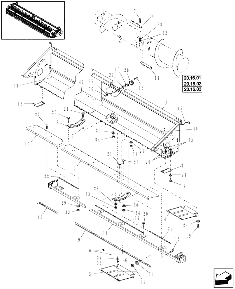 Схема запчастей Case IH 2010 - (20.12.03[1]) - MAIN FRAME & FLOORS, 2010, BPIN CBJ021301[INCLUDES ALL HAJ PINS] (58) - ATTACHMENTS/HEADERS