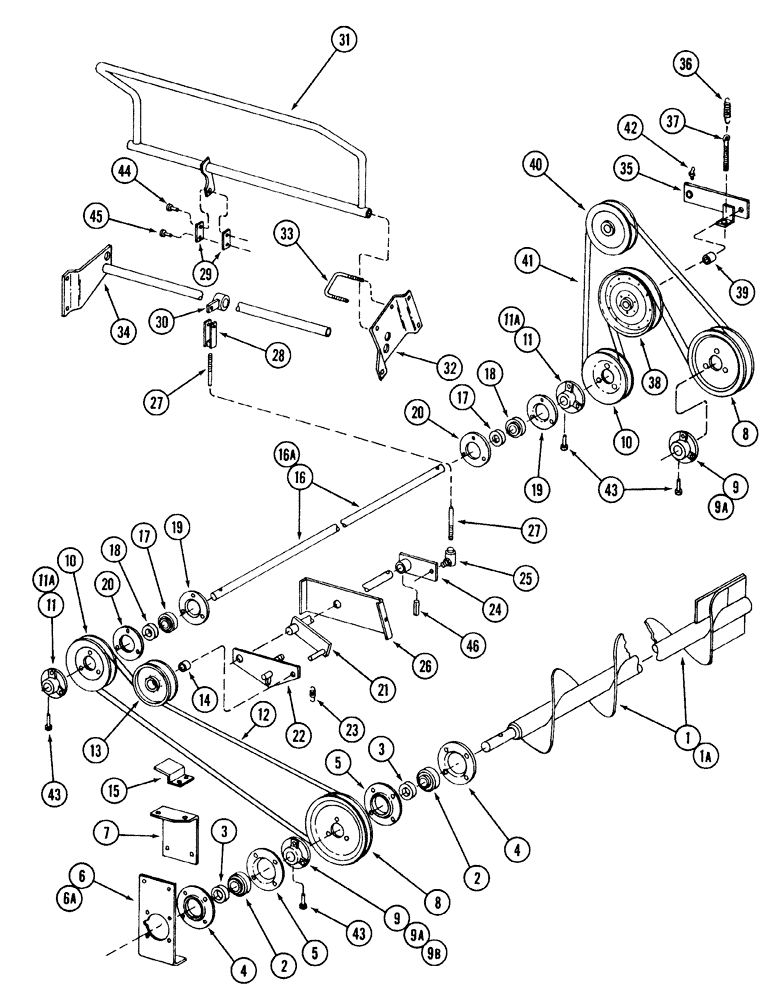 Схема запчастей Case IH 600 - (9-24) - AUGER AND DRIVE, 600 BLOWER (09) - CHASSIS/ATTACHMENTS