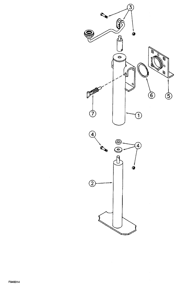 Схема запчастей Case IH 1260 - (9B-032) - JACK - SWIVEL TYPE (12) - CHASSIS