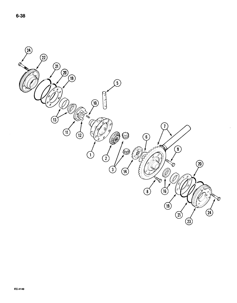 Схема запчастей Case IH 495 - (6-038) - DIFFERENTIAL (06) - POWER TRAIN