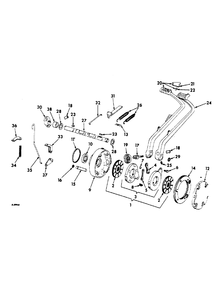 Схема запчастей Case IH 2544 - (H-21) - CONTROLS, BRAKES, BRAKE LOCK AND CONNECTIONS, FARMALL TRACTORS Controls