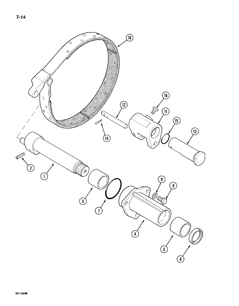 Схема запчастей Case IH 495 - (7-014) - PARK BRAKE, MFD TRACTOR (07) - BRAKES