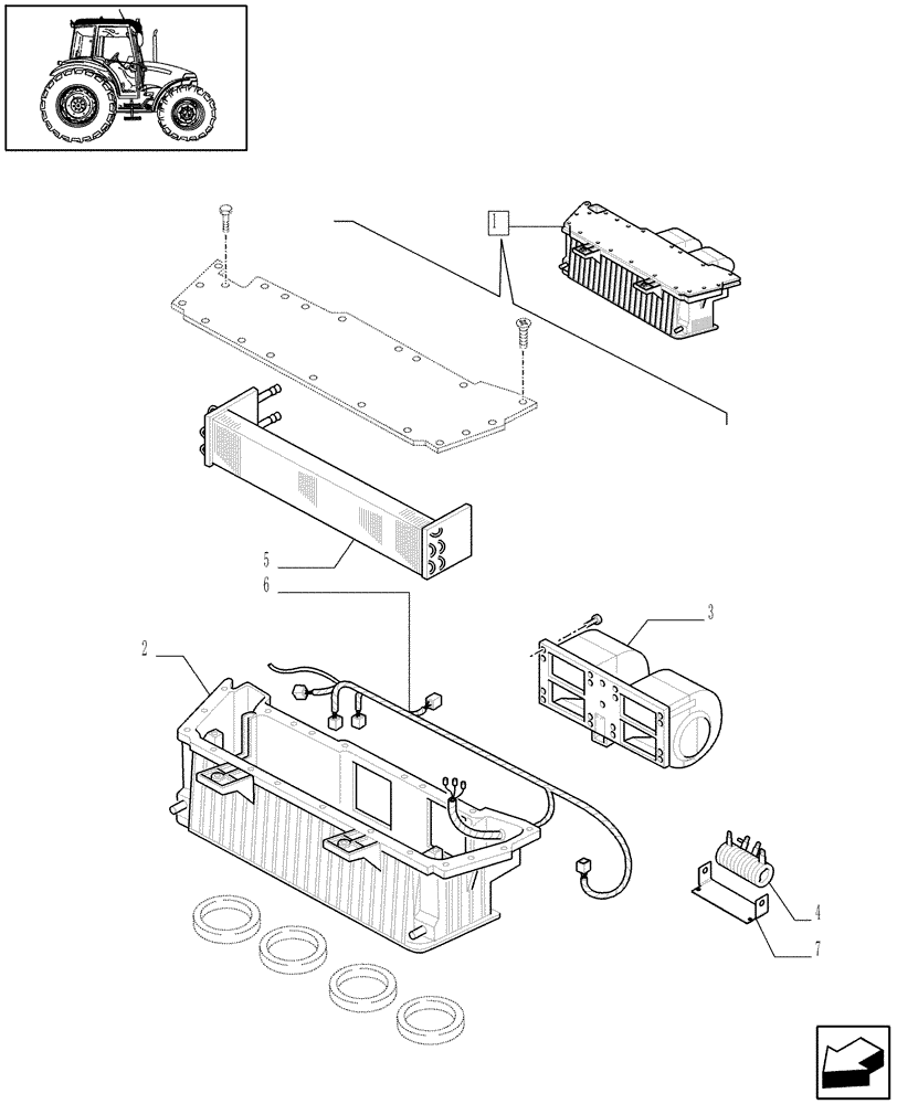 Схема запчастей Case IH JX60 - (1.92.94/ A[01A]) - HEATER - BREAKDOWN - D7039 (10) - OPERATORS PLATFORM/CAB