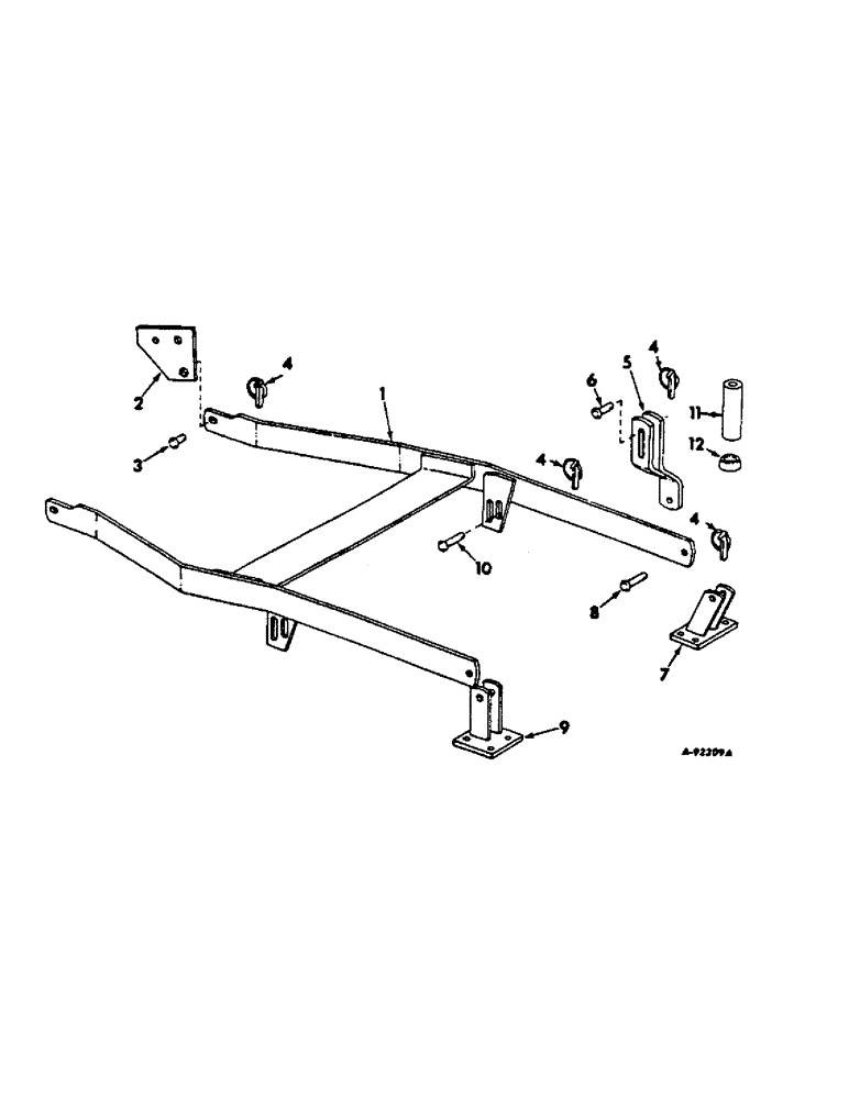 Схема запчастей Case IH INTERNATIONAL - (E-09) - 60 IN. ROTARY MOWER, HITCH 
