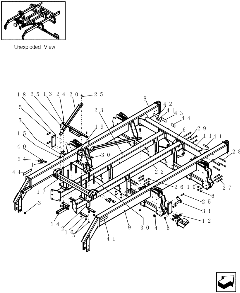 Схема запчастей Case IH 30 - (39.100.01) - MAIN FRAME - HITCH (39) - FRAMES AND BALLASTING