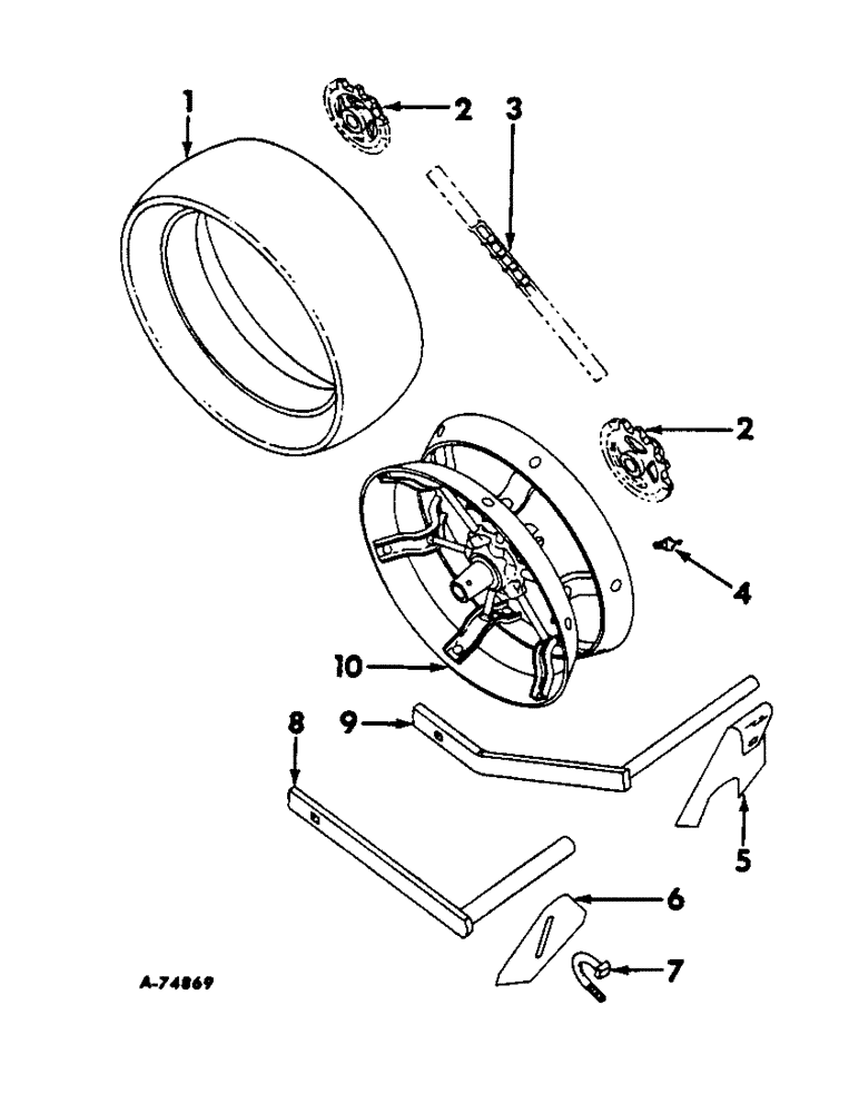 Схема запчастей Case IH 188 - (C-20) - OPEN CENTER PRESS WHEEL, SCRAPERS AND ZERO-PRESSURE TIRES, FOR 16" & 20" WHEELS 