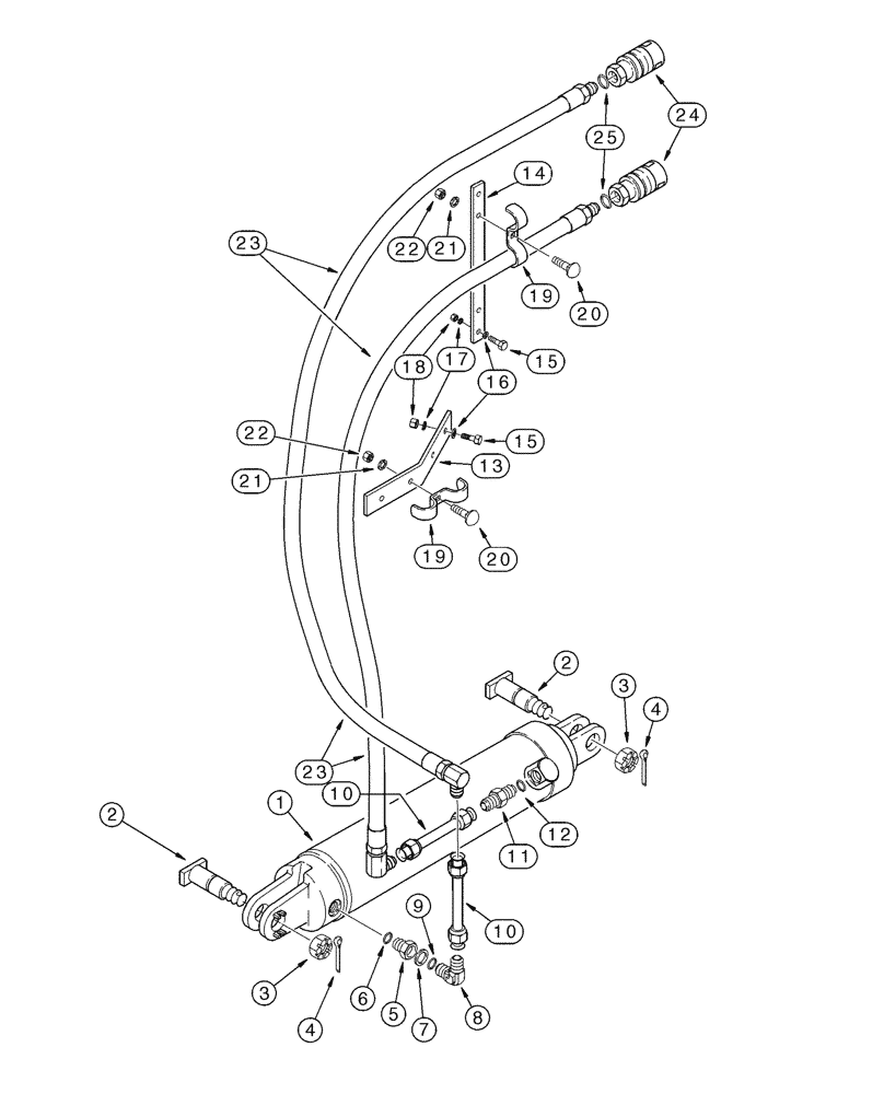 Схема запчастей Case IH 165 - (08-01) - HYDRAULIC CIRCUIT, MODELS WITH 403900R93 ROLLOVER CYLINDER (08) - HYDRAULICS
