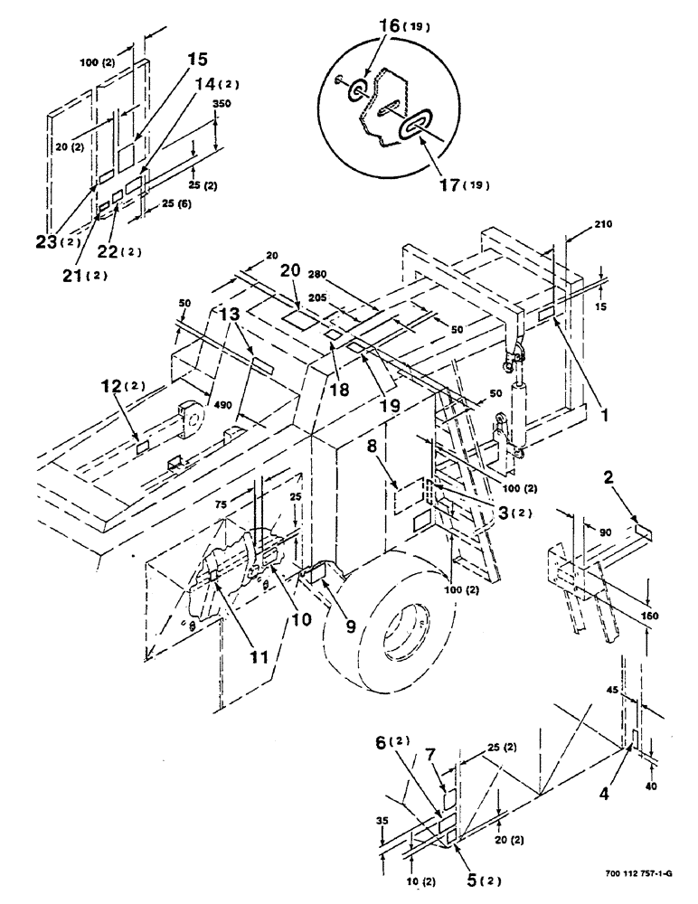 Схема запчастей Case IH 8580 - (09-06) - DECALS AND LOCATION DIAGRAM, OPERATIONAL Decals & Attachments