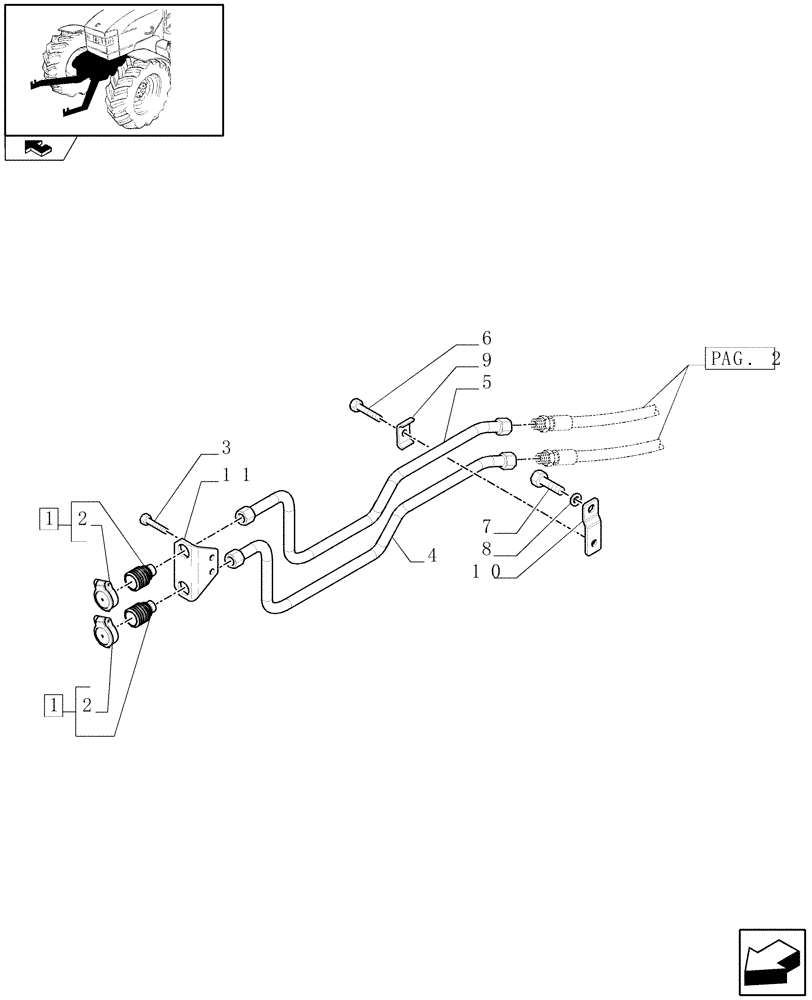 Схема запчастей Case IH PUMA 140 - (1.81.9[01]) - 2 HYDRAULIC FRONT COUPLERS FOR NON INTEGRATED FRONT HPL - C6335 (VAR.330814) (07) - HYDRAULIC SYSTEM