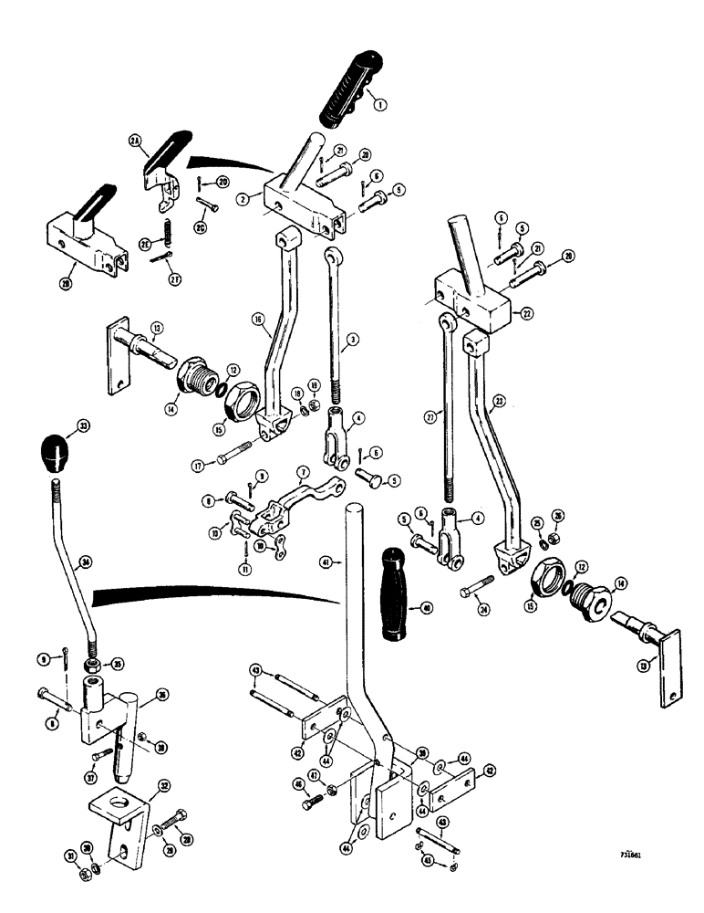 Схема запчастей Case IH 1700-SERIES - (146) - CONTROL LEVERS AND LINKAGE (90) - PLATFORM, CAB, BODYWORK AND DECALS