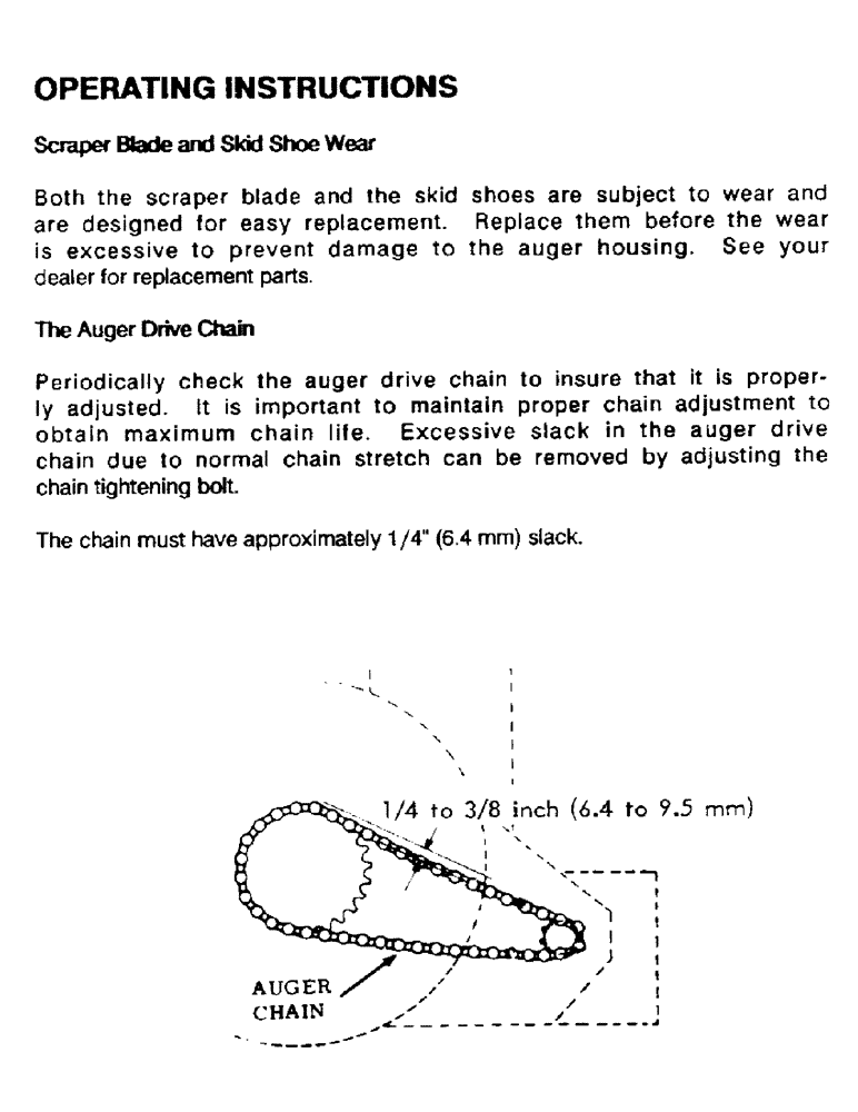 Схема запчастей Case IH ST54 - (22) - OPERATING INSTRUCTIONS, CONTINUED, SCRAPER BLADE AND SKID SHOE WEAR 