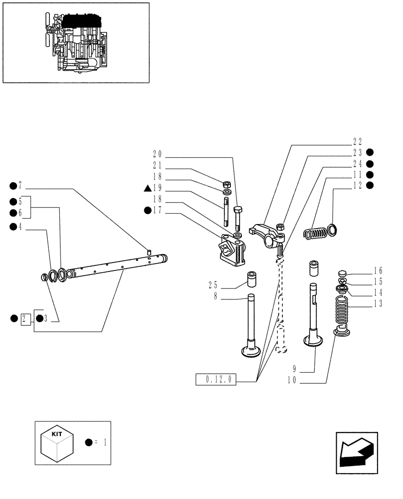 Схема запчастей Case IH JX95 - (0.06.0/05[03]) - VAR - 747, 391102 - TTF ENGINE TIER 2 - HEAD CYLINDER (01) - ENGINE