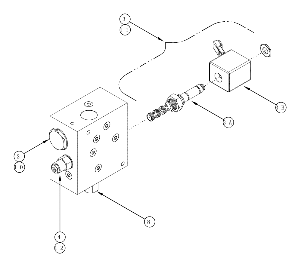 Схема запчастей Case IH L705 - (08-22) - VALVE, SELF LEVEL (08) - HYDRAULICS