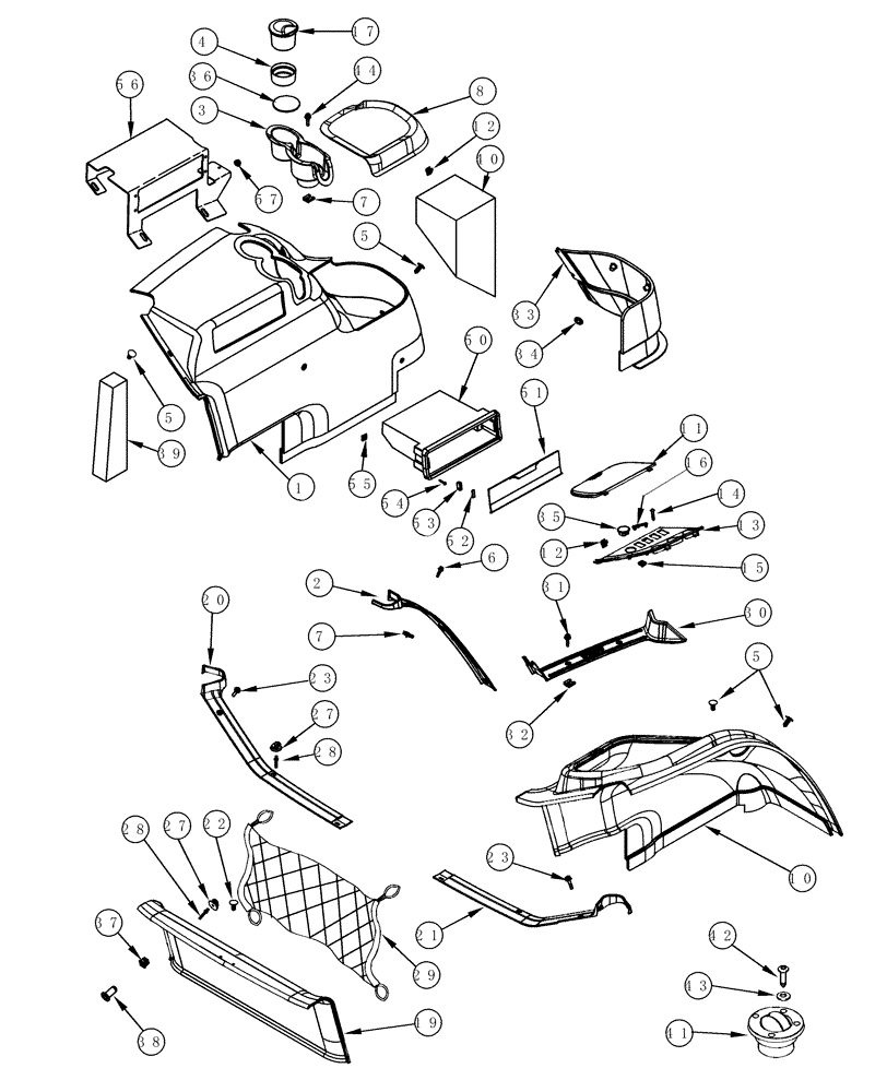 Схема запчастей Case IH MX200 - (09-25) - CAB TRIM, FENDERS (09) - CHASSIS/ATTACHMENTS