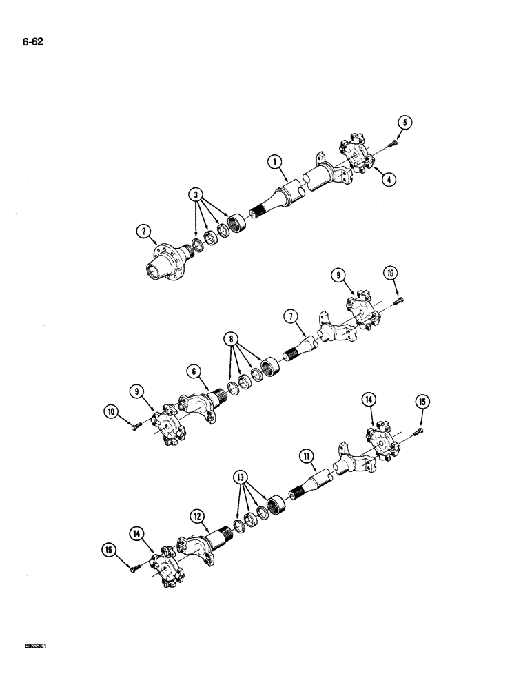 Схема запчастей Case IH 9260 - (6-062) - DRIVE SHAFT, ENGINE TO TRANSMISSION, 9260 TRACTOR (06) - POWER TRAIN