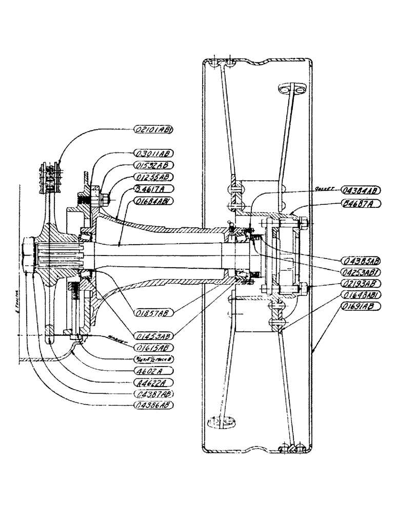 Схема запчастей Case IH DC-SERIES - (070) - REAR AXLE ASSEMBLY, FOR "D" - "DO" TRACTORS, D, DC, DH, DO (06) - POWER TRAIN