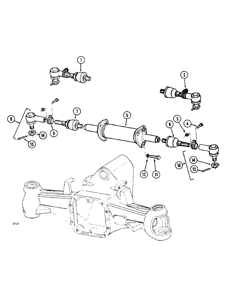 Схема запчастей Case IH 2140 - (5-32) - STEERING CYLINDER, CONNECTIONSS, MFD (05) - STEERING