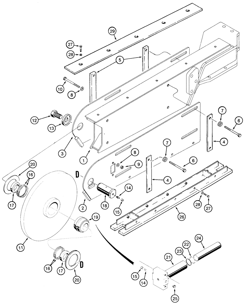 Схема запчастей Case IH 95XT - (09-70) - TRENCHER BOOM MOUNTING (NORTH AMERICA) (09) - CHASSIS/ATTACHMENTS