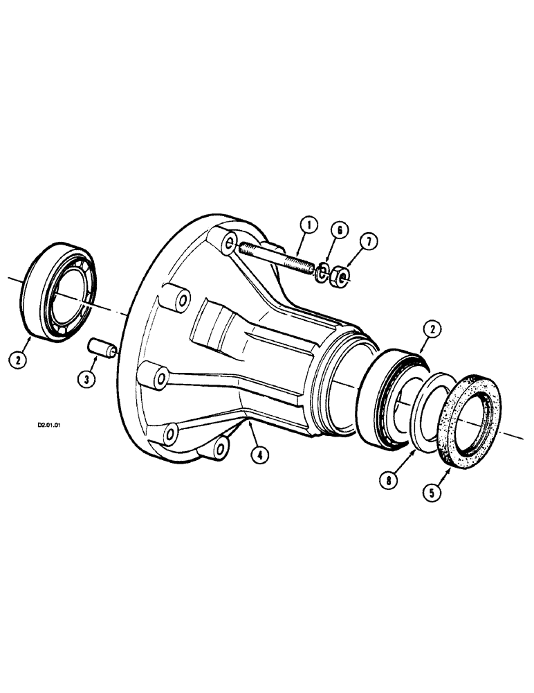 Схема запчастей Case IH 2120 - (6-108) - AXLE HOUSING, VINEYARD VERSION ONLY (06) - POWER TRAIN