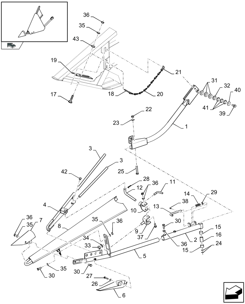 Схема запчастей Case IH 2040 - (20.34[02]) - ADJUSTABLE DIVIDERS - D836 (20) - HEADER