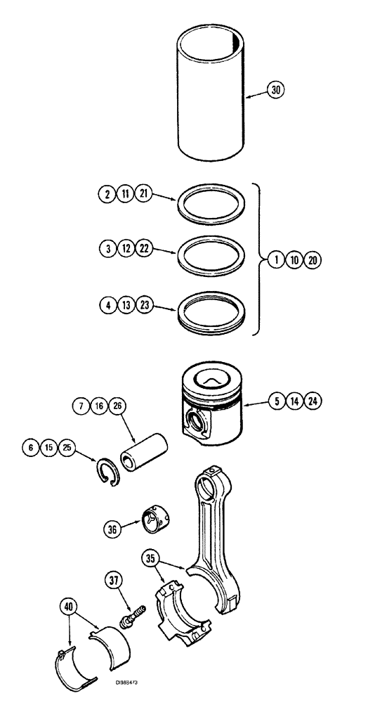Схема запчастей Case IH SPX3185 - (068) - ENGINE, PISTONS AND CONNECTING RODS (10) - ENGINE
