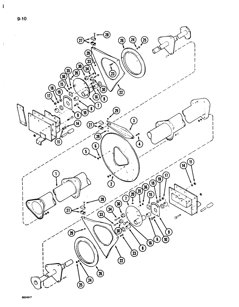 Схема запчастей Case IH 1010 - (9-010) - 6 BAT REEL, STEEL TINES, HART CARTER (58) - ATTACHMENTS/HEADERS