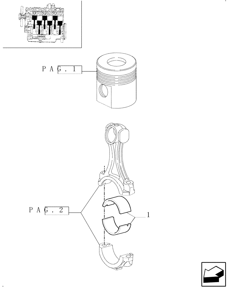 Схема запчастей Case IH MXM155 - (0.08.2[03]) - PISTON & CONNECTING ROD (01) - ENGINE