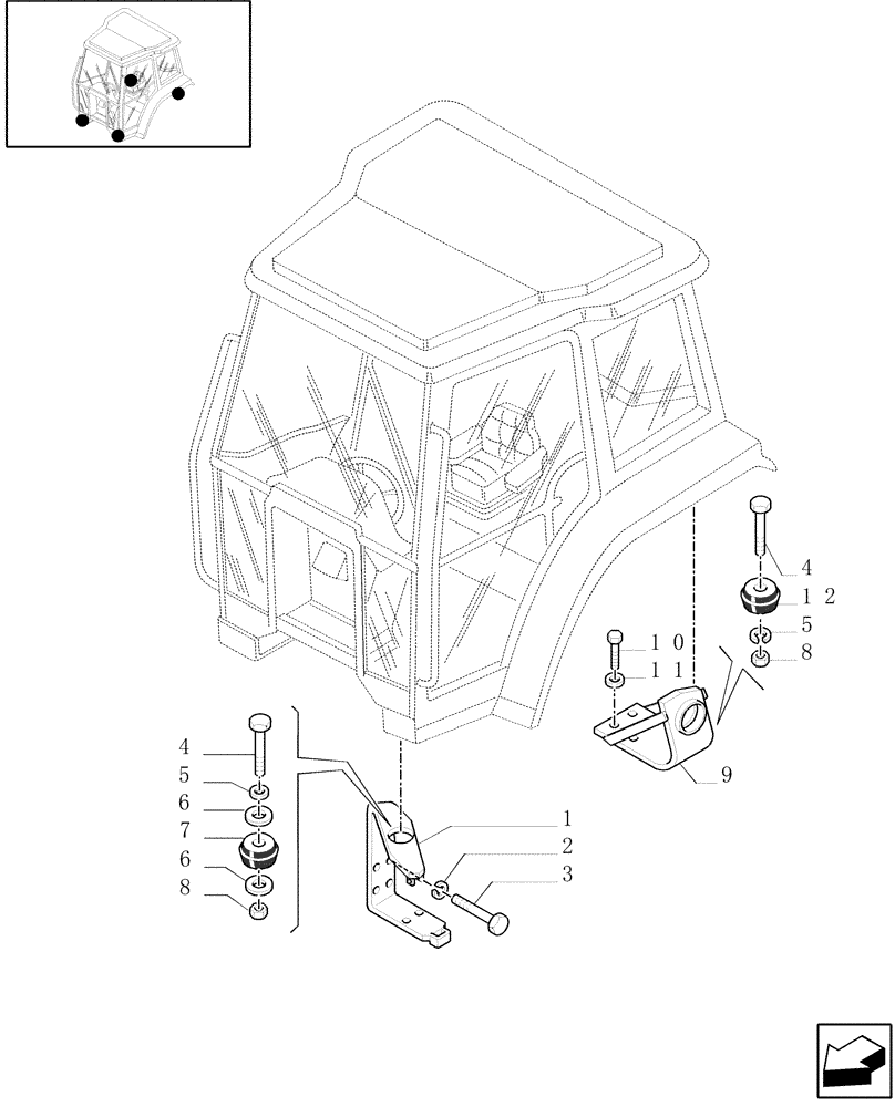 Схема запчастей Case IH MXM155 - (1.92.6) - CAB SUPPORTS (10) - OPERATORS PLATFORM/CAB