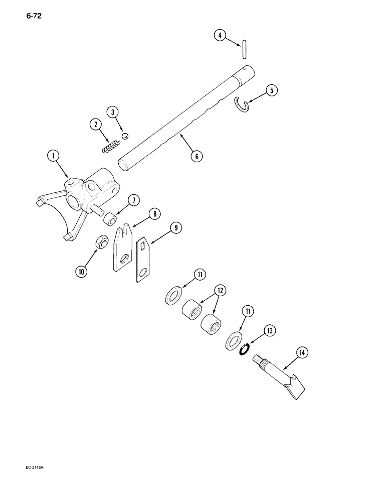 Схема запчастей Case IH 995 - (6-072) - TRANSMISSION RANGE SHIFT CONTROL, INTERNAL, WITH FORWARD AND REVERSE ATTACHMENT (06) - POWER TRAIN