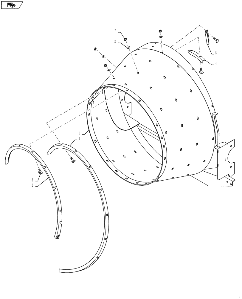 Схема запчастей Case IH 7130 - (88.200.01) - DIA,TRANSITION CONE STD WEAR (88) - ACCESSORIES