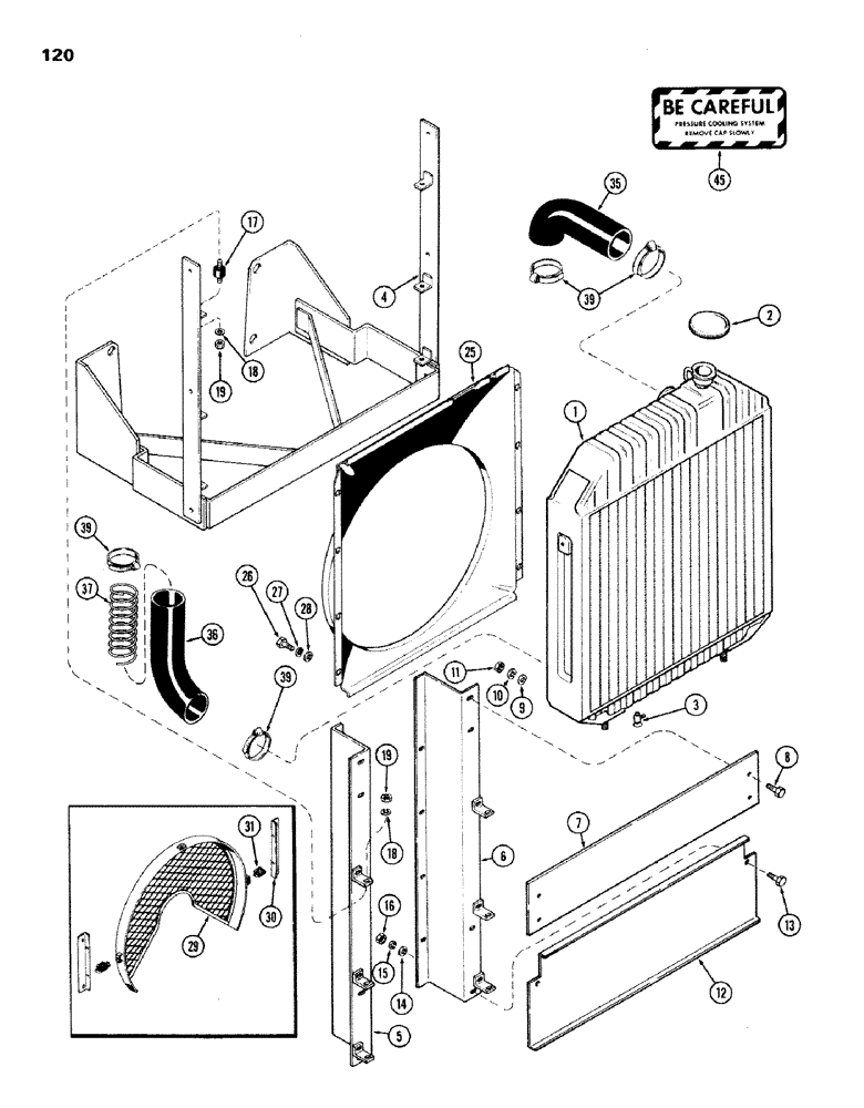 Схема запчастей Case IH 336BDT - (120) - COOLING SYSTEM, B, C 